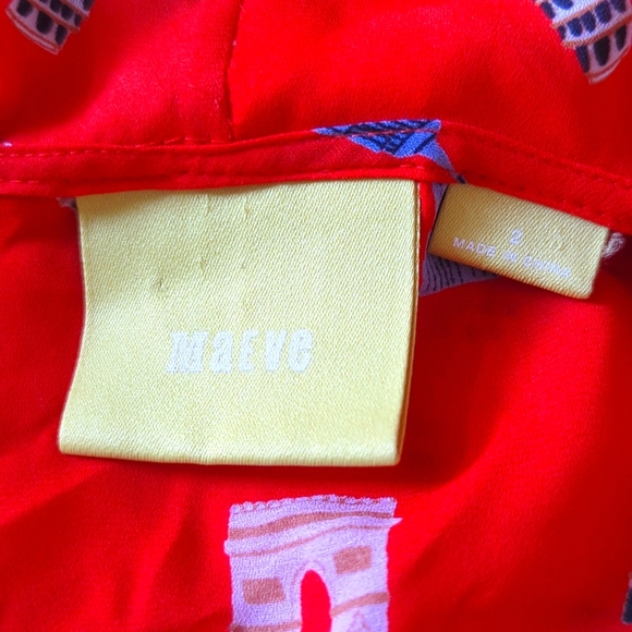 Maeve Anthropologie 'Aurelie Landmarks’ Sleeveless Ruffle Blouse - Picture 6 of 7